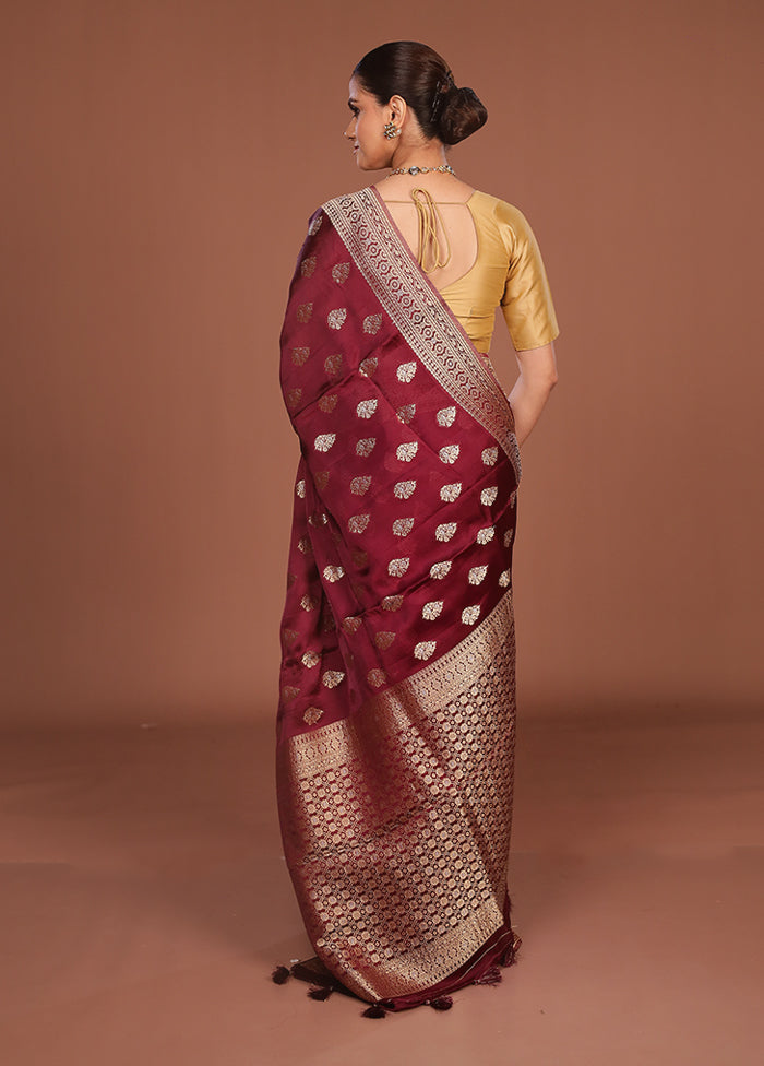 Purple Dupion Silk Saree With Blouse Piece