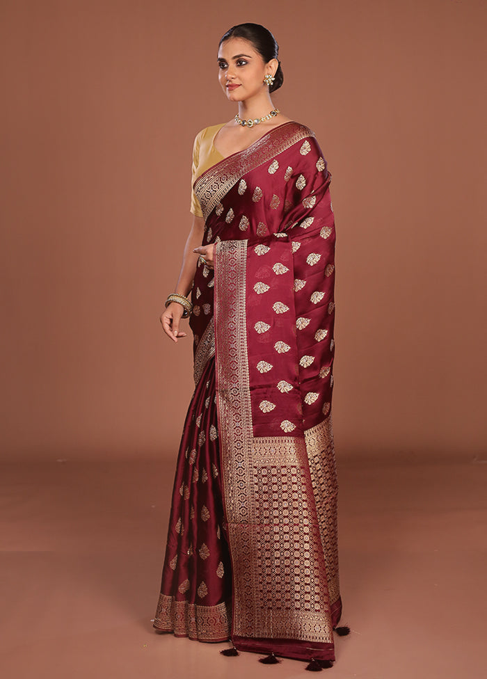 Purple Dupion Silk Saree With Blouse Piece