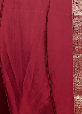 Purple Dupion Silk Saree With Blouse Piece