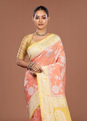 Pink Georgette Saree With Blouse Piece