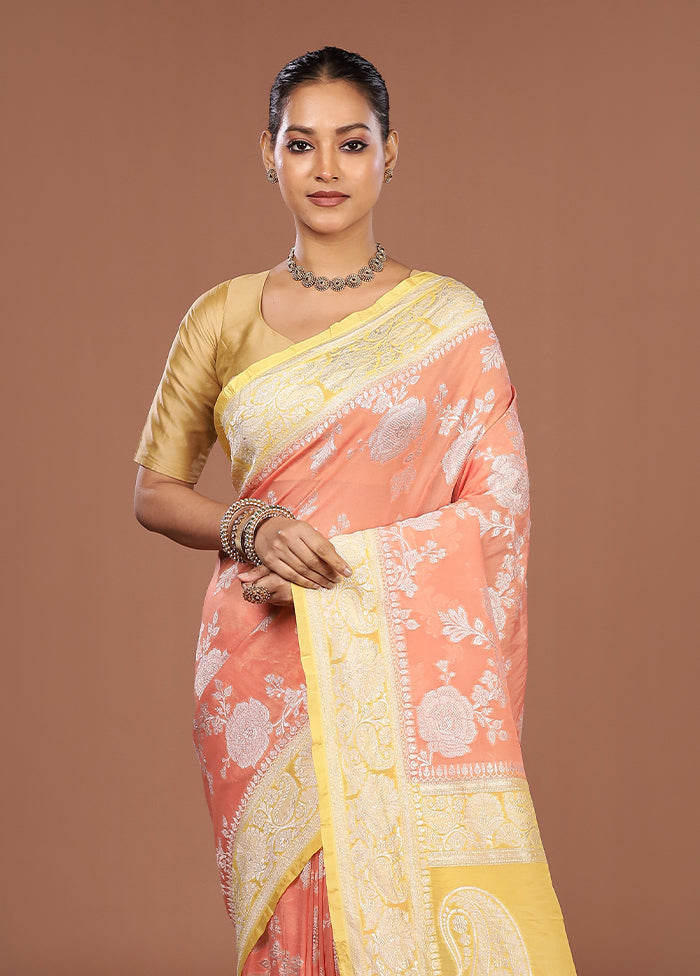 Pink Georgette Saree With Blouse Piece