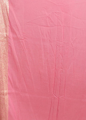 Green Handloom Pure Georgette Saree With Blouse Piece