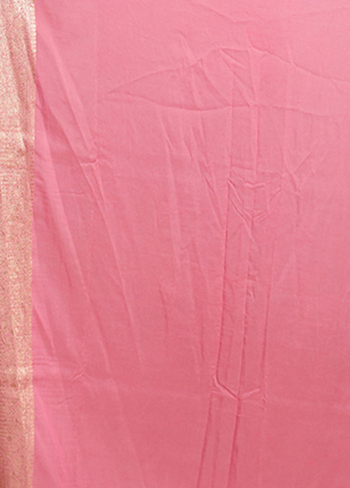 Green Handloom Pure Georgette Saree With Blouse Piece