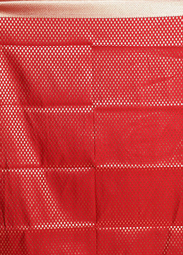 Pink Banarasi Silk Saree With Blouse Piece