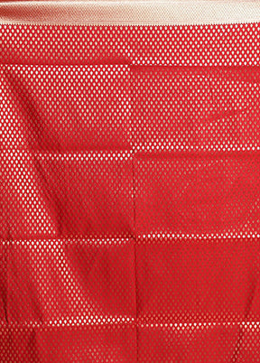 Pink Banarasi Silk Saree With Blouse Piece