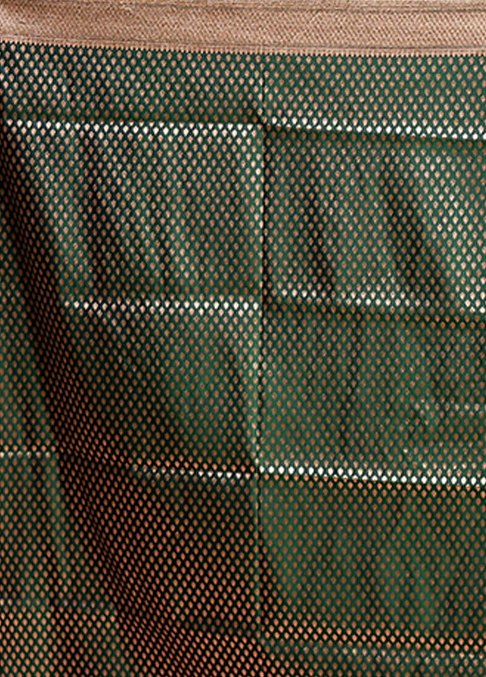 Green Banarasi Silk Saree With Blouse Piece