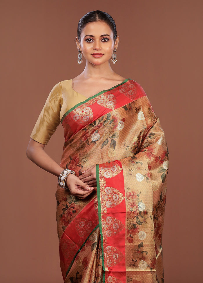 Gold Tissue Silk Saree With Blouse Piece