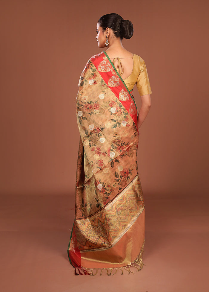 Gold Tissue Silk Saree With Blouse Piece