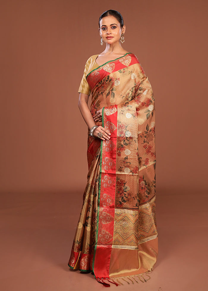 Gold Tissue Silk Saree With Blouse Piece