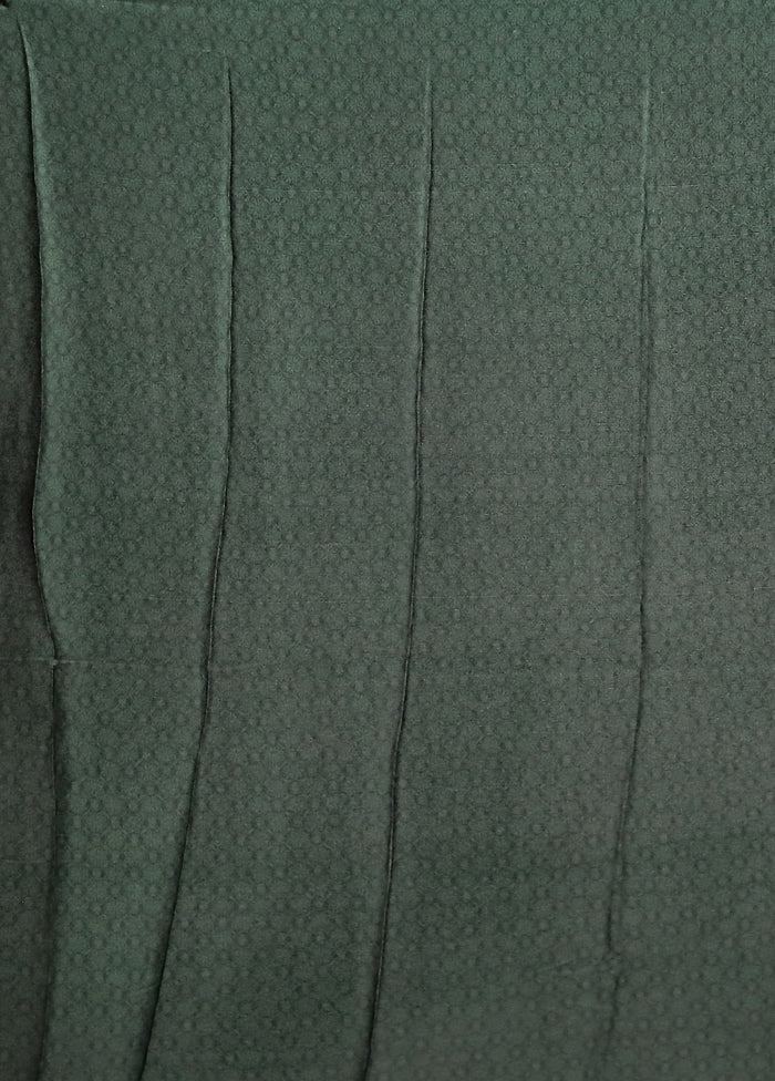 Green Printed Silk Saree Without Blouse Piece