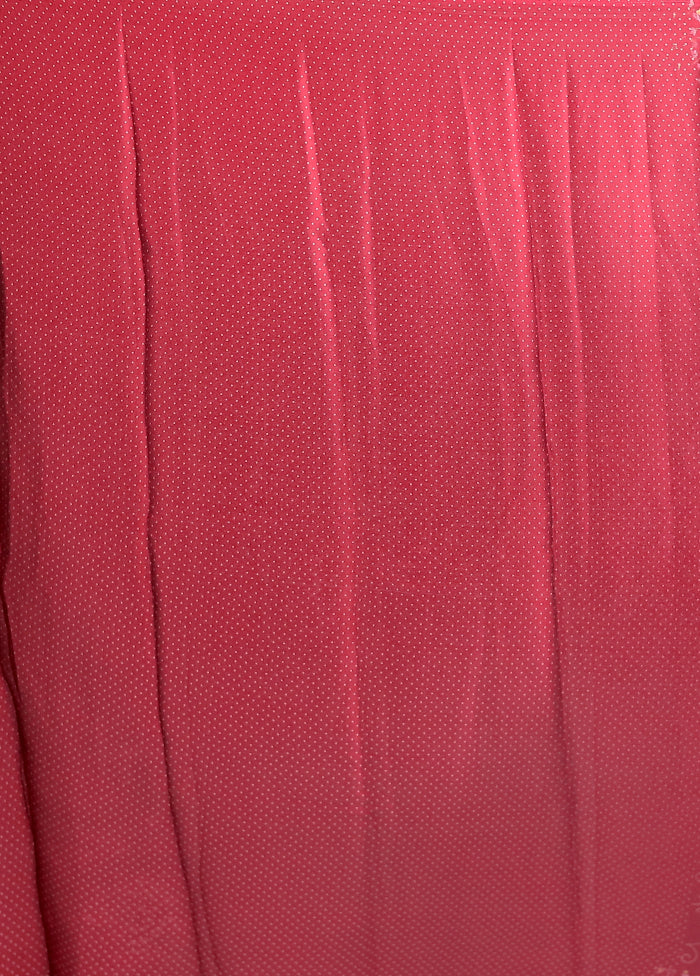 Red Printed Silk Saree Without Blouse Piece