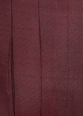 Maroon Printed Silk Saree Without Blouse Piece