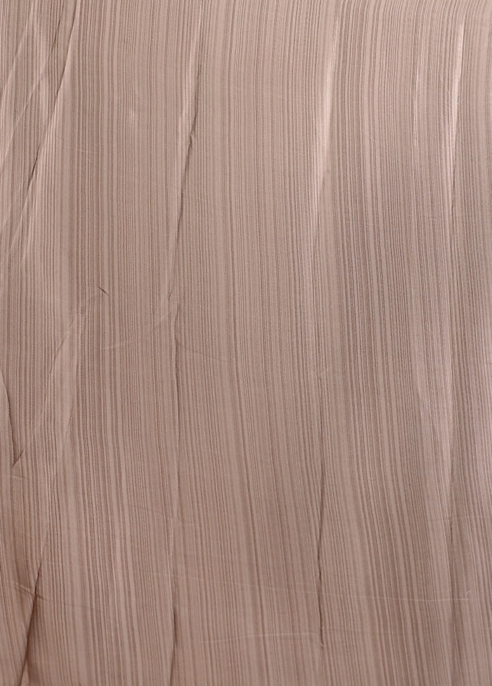 Grey Printed Silk Saree Without Blouse Piece