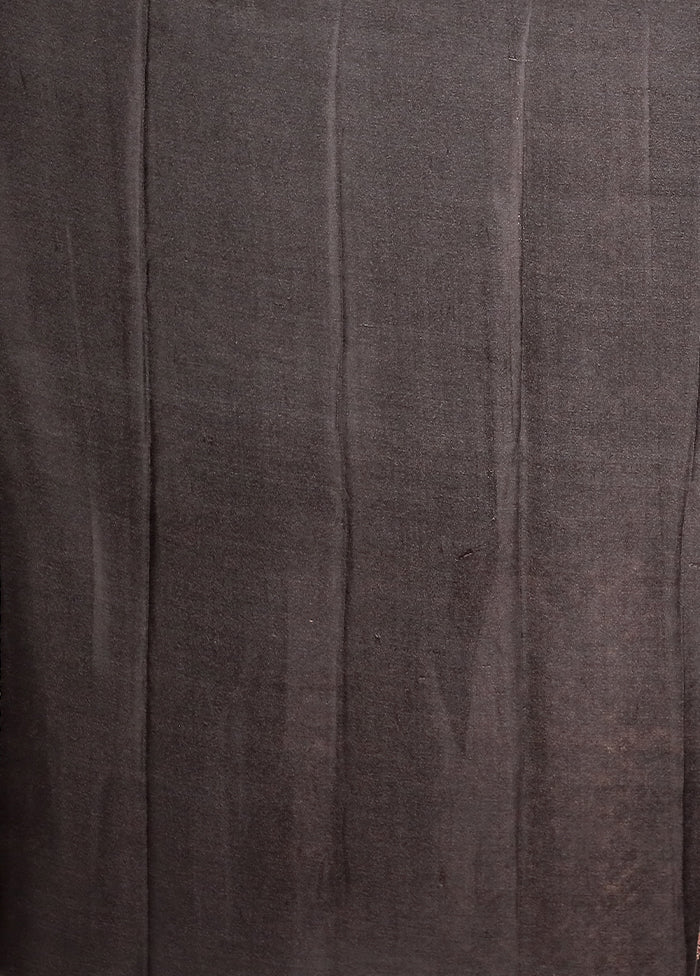 Black Printed Silk Saree Without Blouse Piece