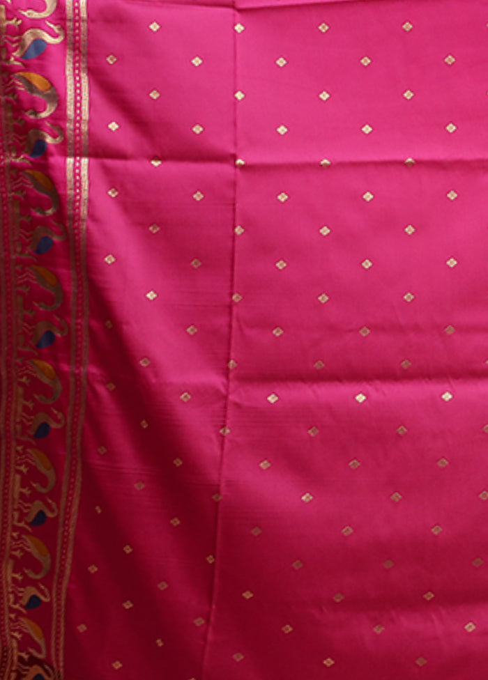 Blue Dupion Silk Saree With Blouse Piece