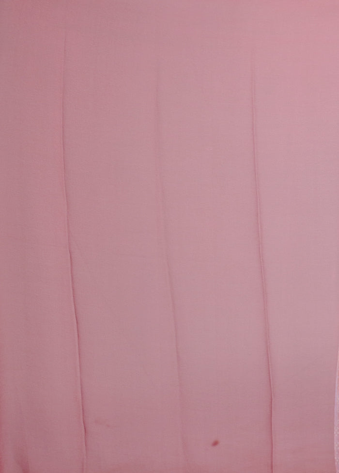 Pink Chiffon Silk Saree With Blouse Piece