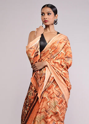 Yellow Chiffon Silk Saree With Blouse Piece