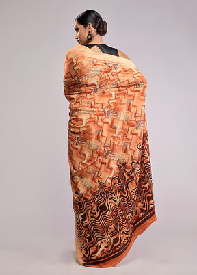 Yellow Chiffon Silk Saree With Blouse Piece