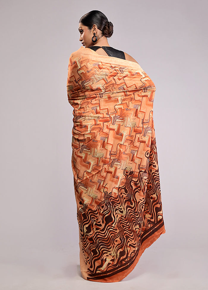 Yellow Chiffon Silk Saree With Blouse Piece