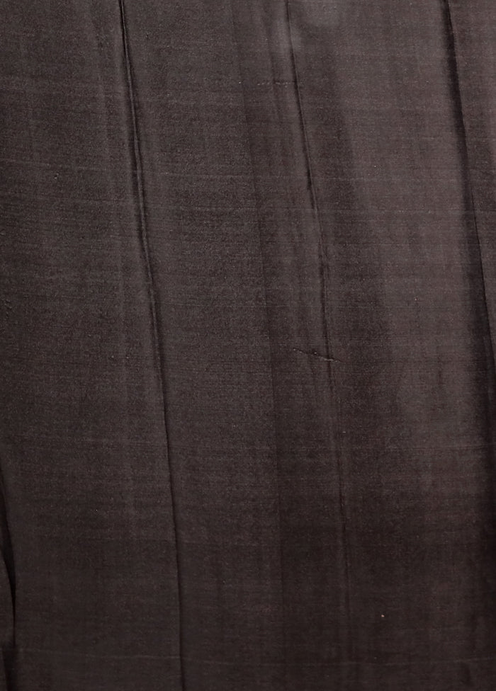 Brown Chiffon Silk Saree With Blouse Piece