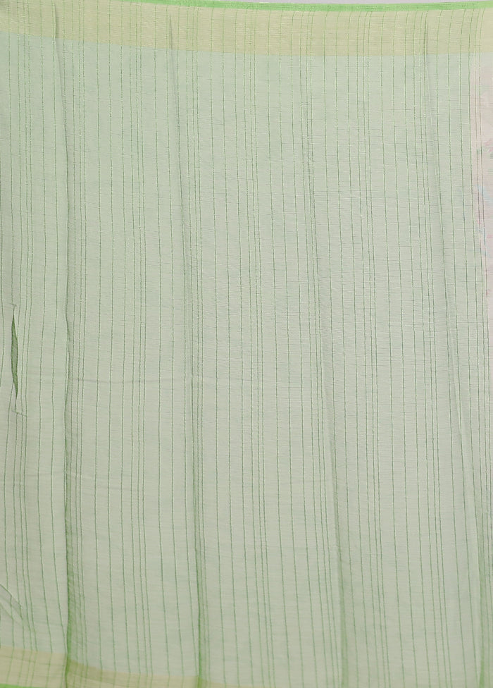 Green Chiffon Silk Saree With Blouse Piece