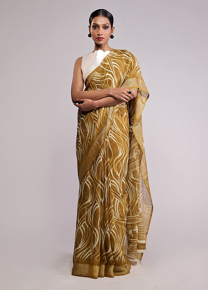 Green Chiffon Silk Saree With Blouse Piece