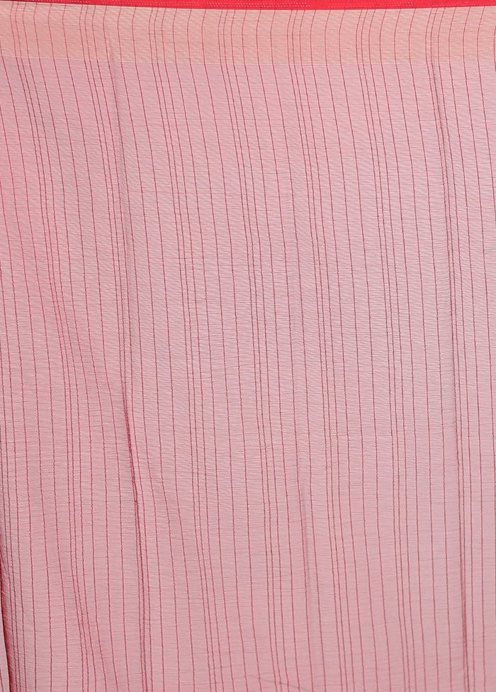 Red Chiffon Silk Saree With Blouse Piece