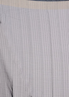 Grey Chiffon Silk Saree With Blouse Piece