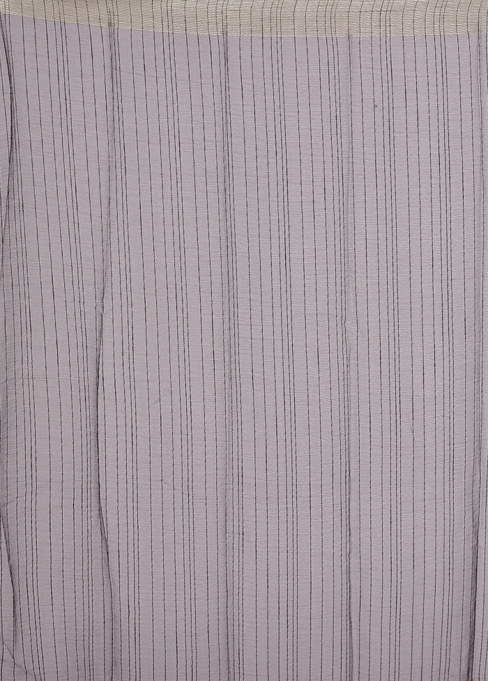 Purple Chiffon Silk Saree With Blouse Piece