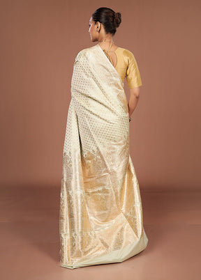 Green Banarasi Silk Saree With Blouse Piece