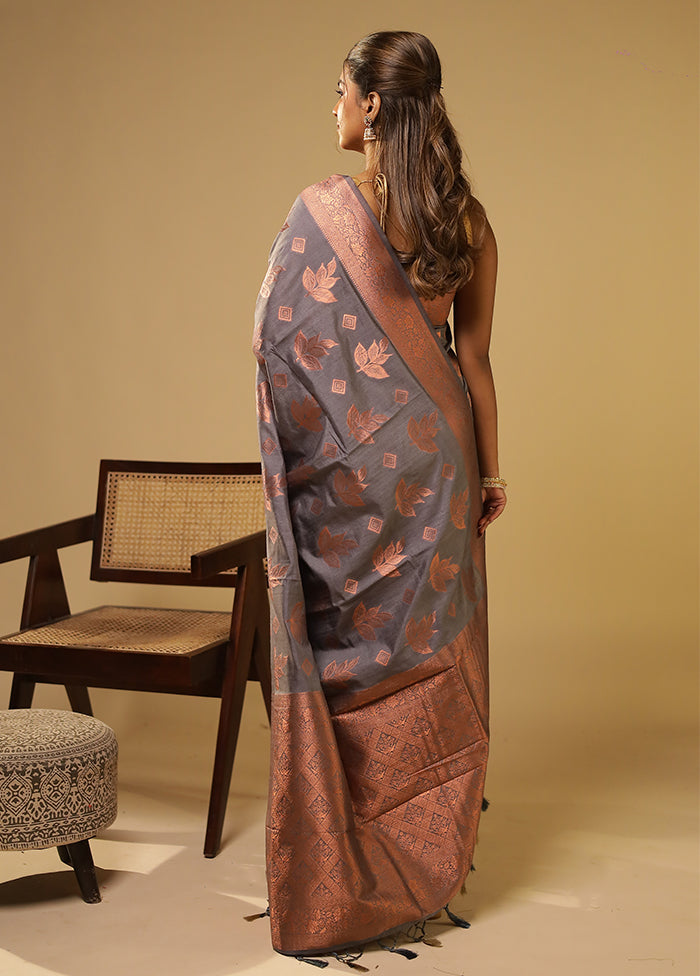 Purple Dupion Silk Saree With Blouse Piece