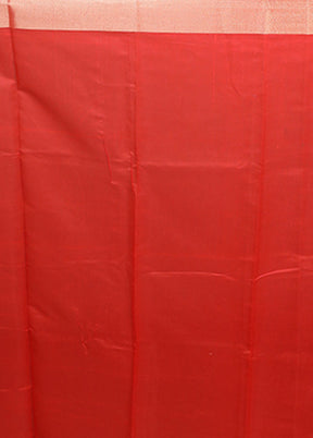 Red Kora Silk Saree With Blouse Piece