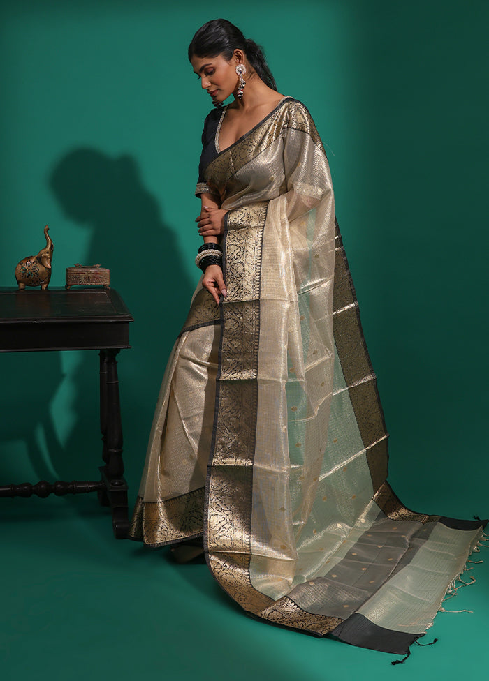 Gold Tissue Silk Saree With Blouse Piece