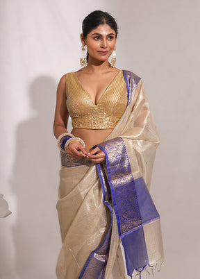 Gold Tissue Silk Saree With Blouse Piece