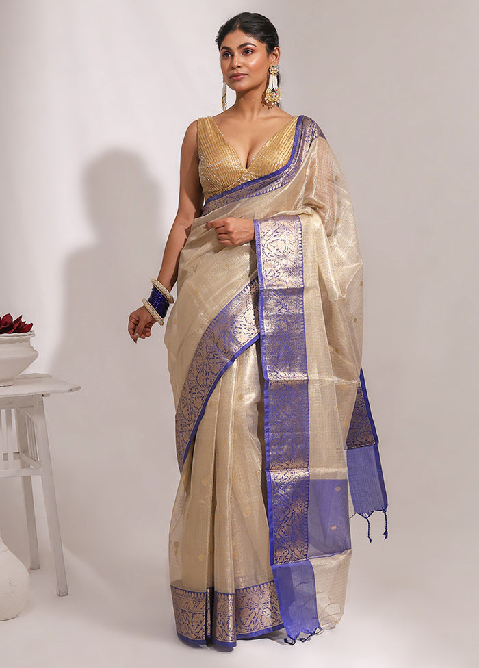 Gold Tissue Silk Saree With Blouse Piece