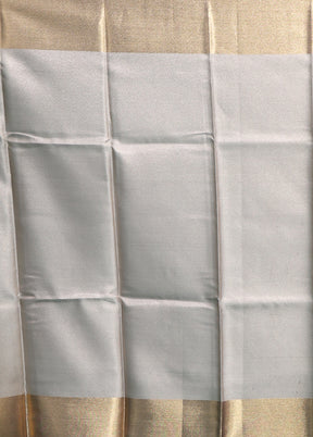 Grey Tissue Silk Saree With Blouse Piece