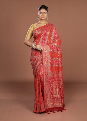 Red Georgette Saree With Blouse Piece