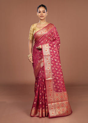 Purple Kora Silk Saree With Blouse Piece