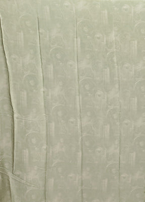 Green Printed Silk Saree Without Blouse Piece