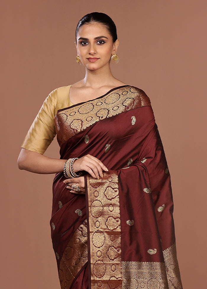 Purple Kanjivaram Silk Saree With Blouse Piece