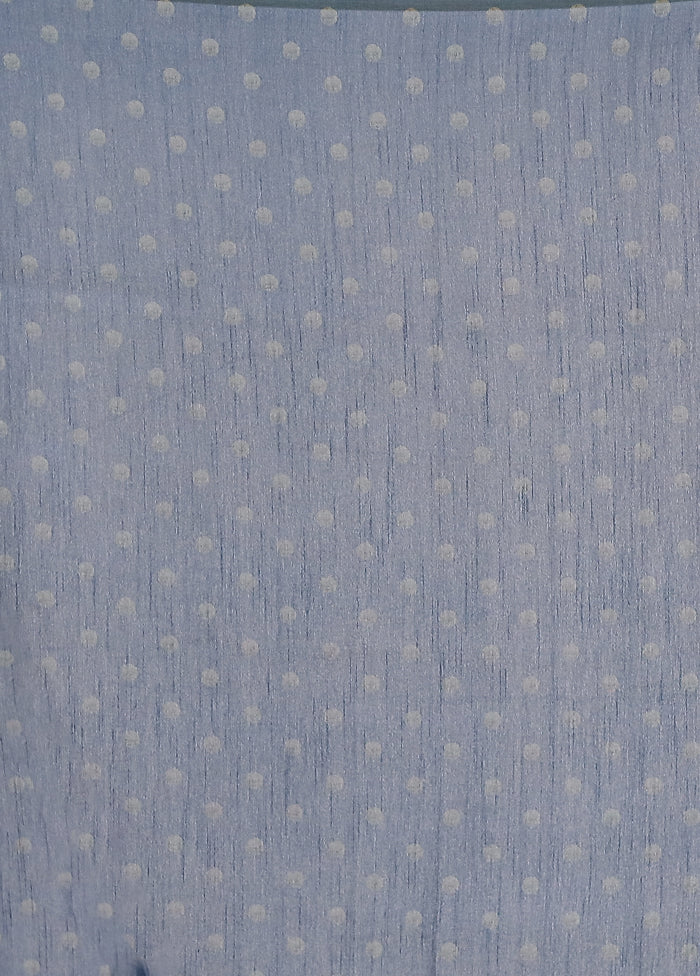 Blue Dupion Silk Saree With Blouse Piece