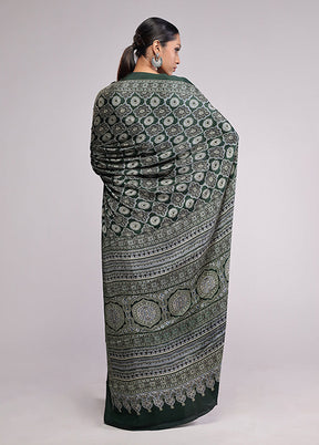 Green Modal Silk Saree With Blouse Piece