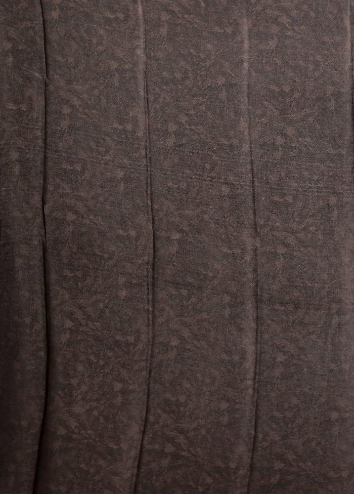 Cream Printed Silk Saree Without Blouse Piece