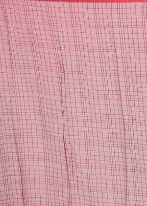 Red Chiffon Silk Saree With Blouse Piece