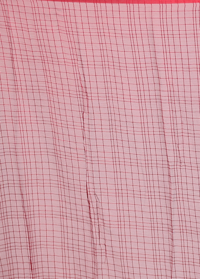 Red Chiffon Silk Saree With Blouse Piece