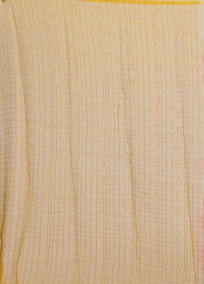 Yellow Chiffon Silk Saree With Blouse Piece