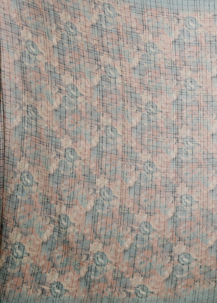 Blue Chiffon Silk Saree With Blouse Piece