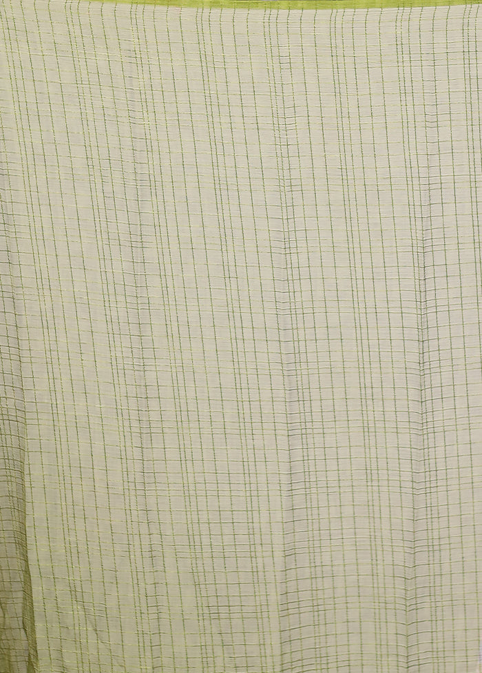 Green Chiffon Silk Saree With Blouse Piece