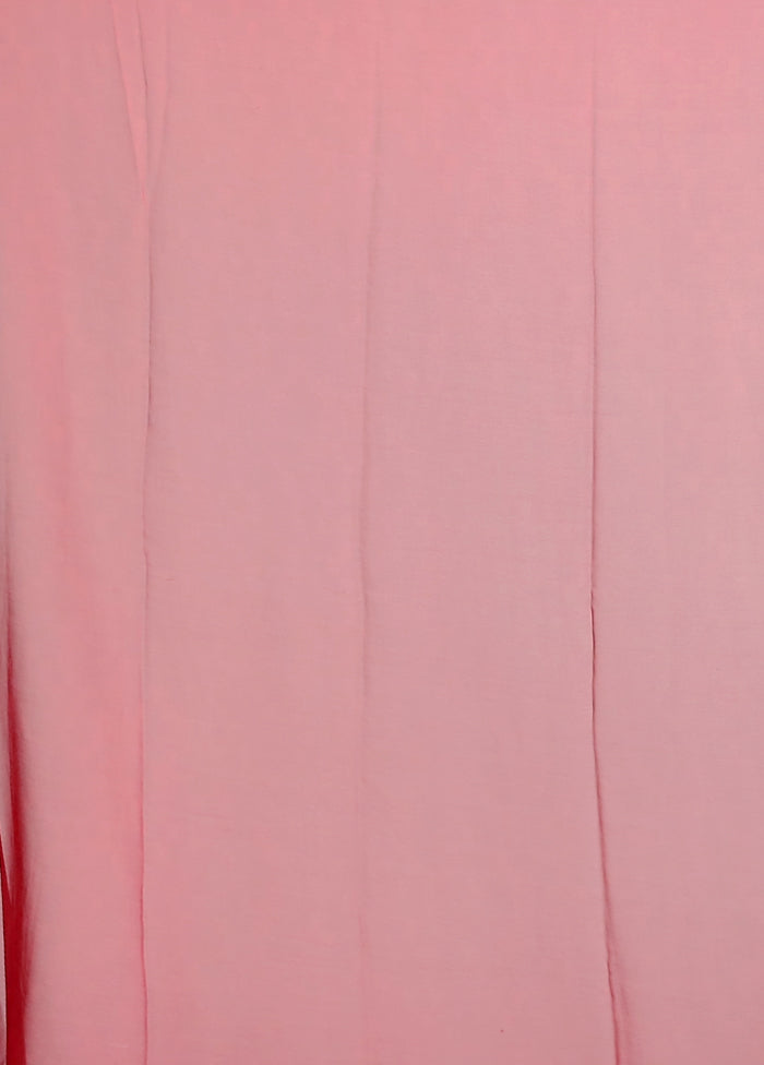 Red Chiffon Silk Saree With Blouse Piece