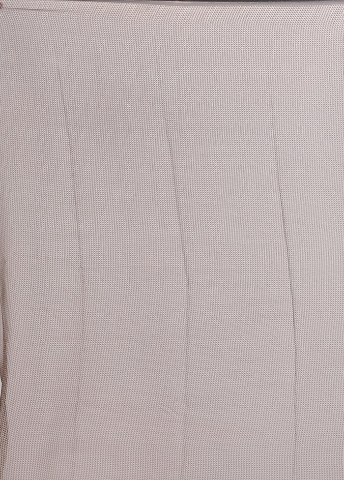 White Chiffon Silk Saree With Blouse Piece